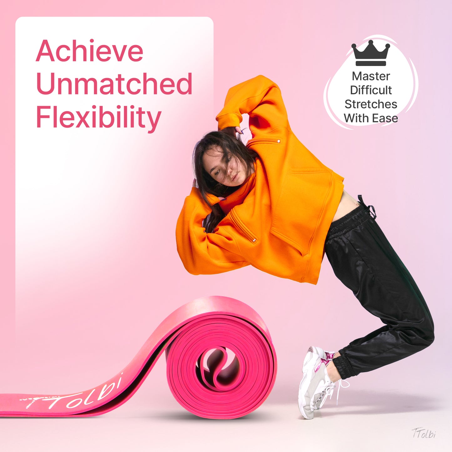 Premium Stretch Bands for Dancers – Flexibility & Strength Trainer (Pink Small)