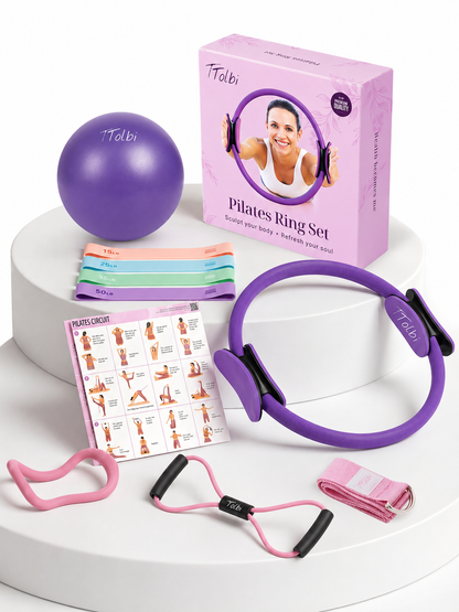 Pilates Ring & Ball Kit (10-in-1) - A Full-Body Pilates Workout - No Gym Needed
