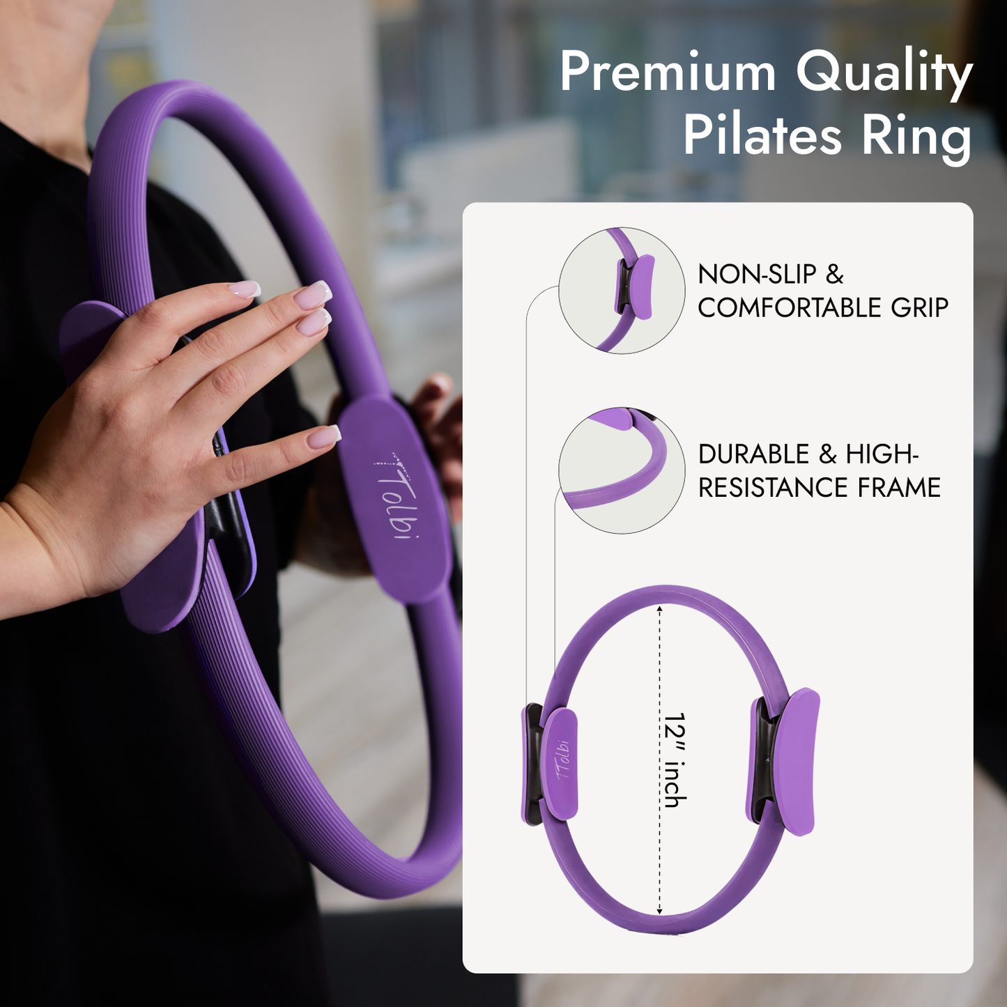 Premium 10 in 1 Pilates Ring & Ball Kit – Full Body Home Workout (Purple)