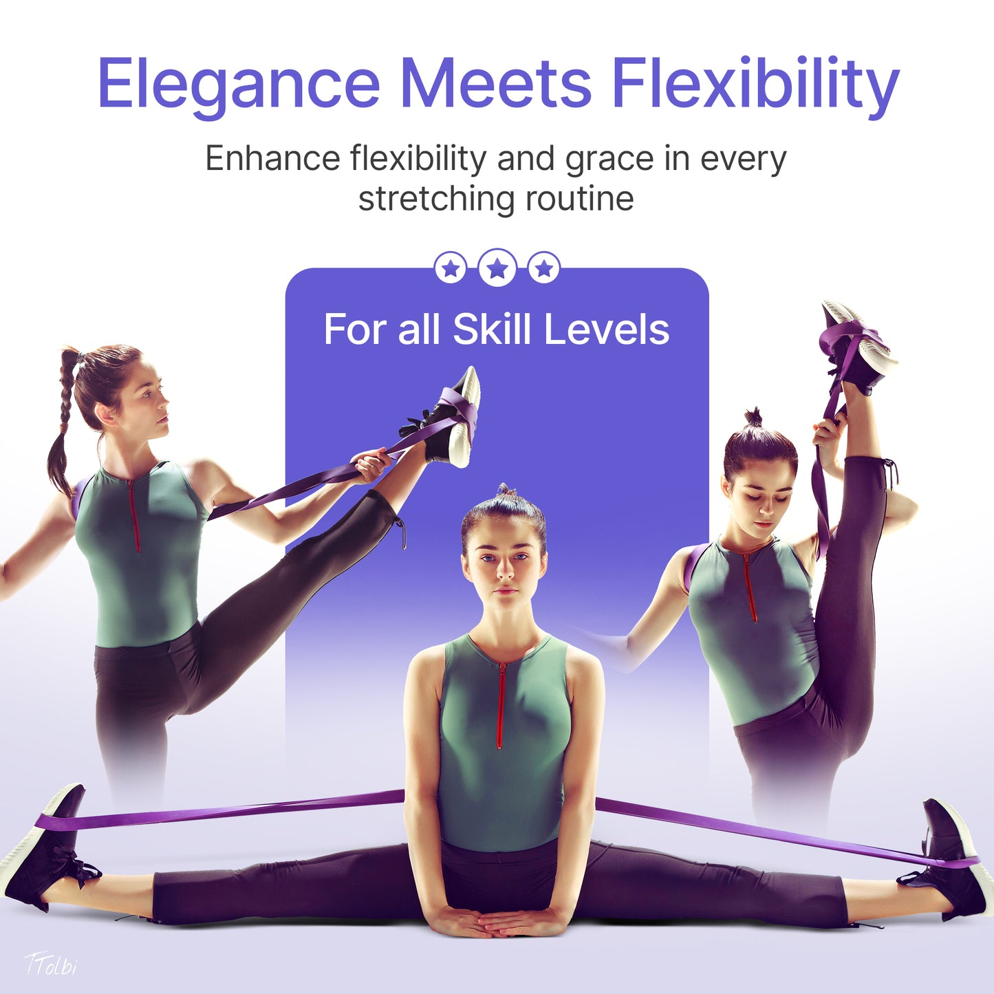 Premium Stretch Bands for Dancers – Flexibility & Strength Trainer (Purple Small)