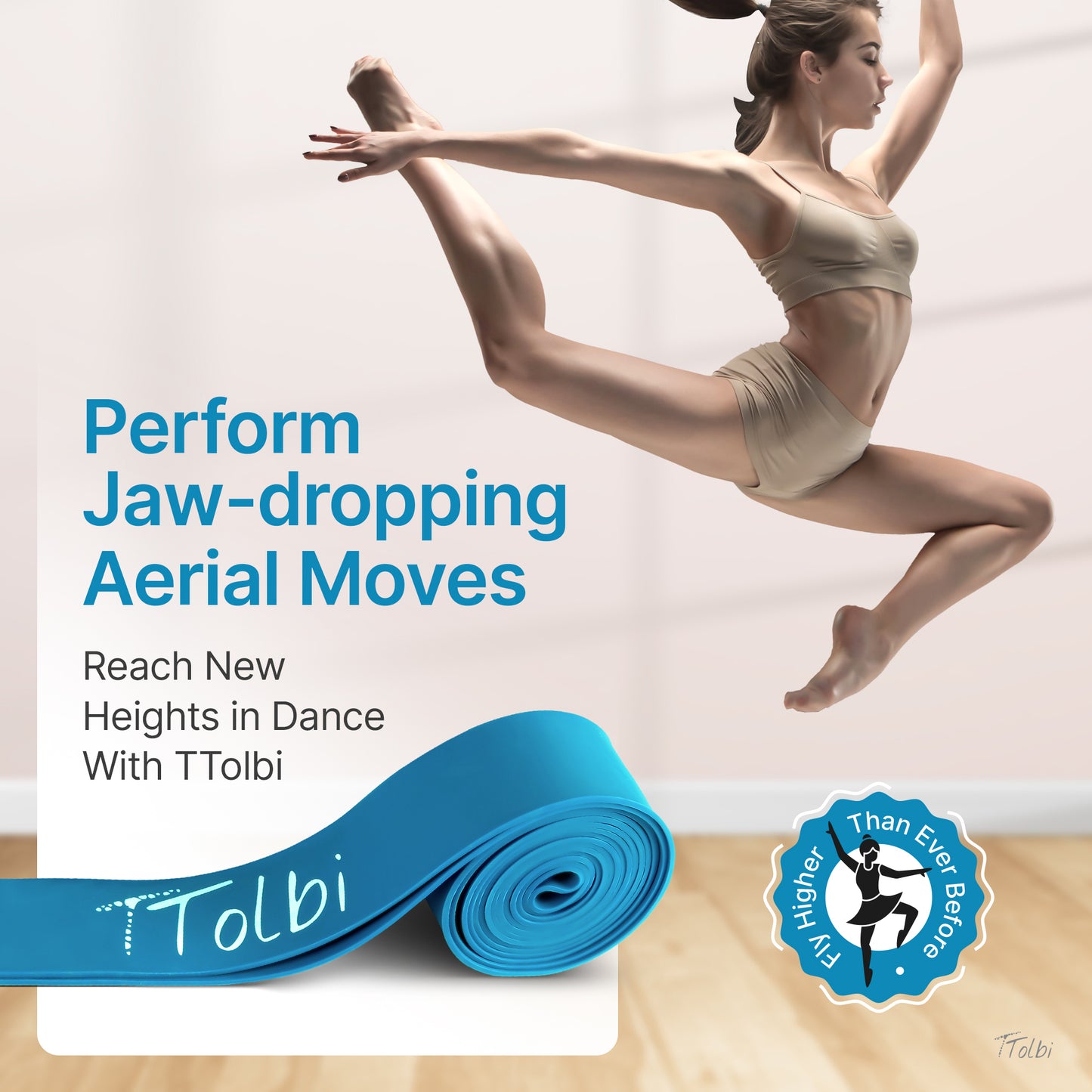 Premium Stretch Bands for Dancers – Flexibility & Strength Trainer (Regular Blue)
