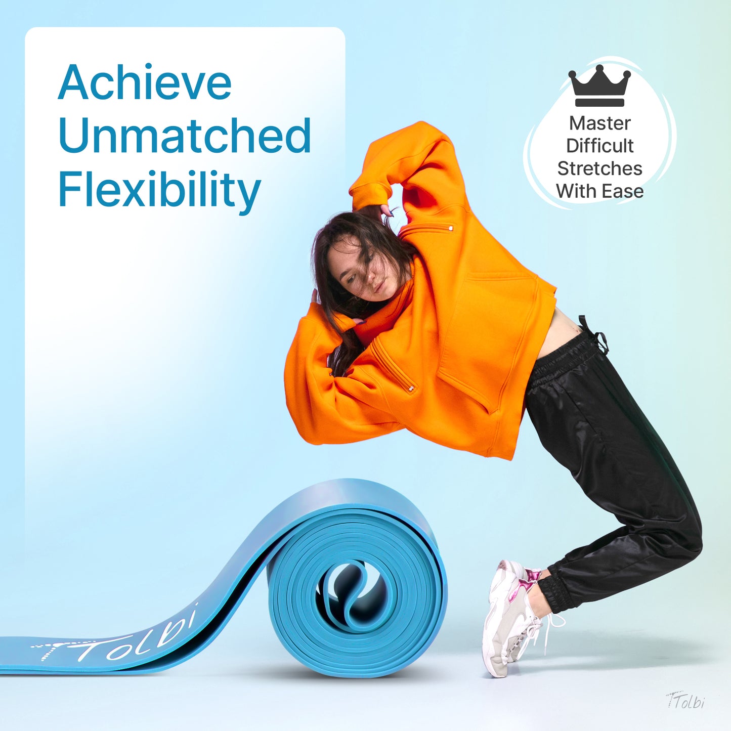 Premium Stretch Bands for Dancers – Flexibility & Strength Trainer (Regular Blue)