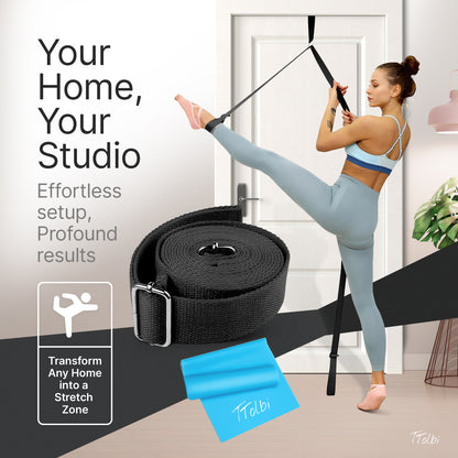 Premium Leg Stretcher with Door Anchor – Achieve Deeper Splits  (Black)