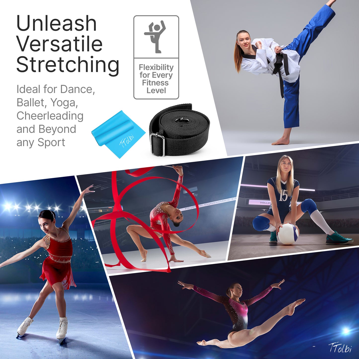 Premium Leg Stretcher with Door Anchor – Achieve Deeper Splits  (Black)