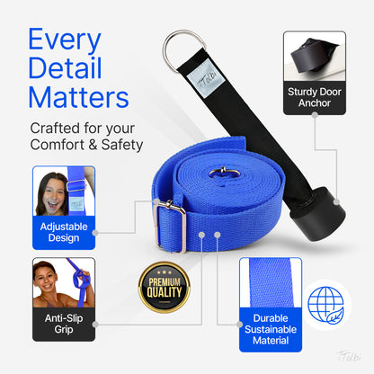 Premium Leg Stretcher with Door Anchor – Achieve Deeper Splits (Blue)