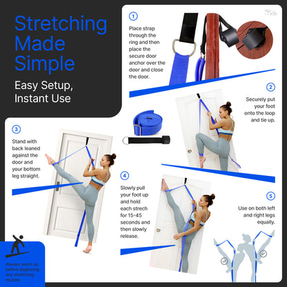 Premium Leg Stretcher with Door Anchor – Achieve Deeper Splits (Blue)
