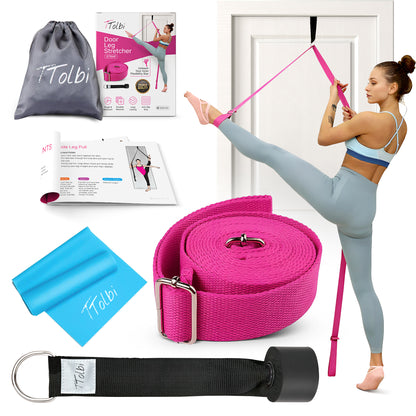 Premium Leg Stretcher with Door Anchor – Achieve Deeper Splits  (Pink)