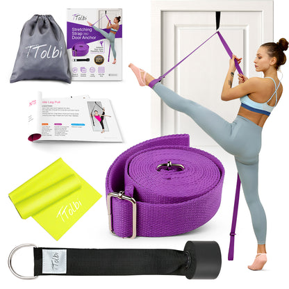 Premium Leg Stretcher with Door Anchor – Achieve Deeper Splits (Purple)