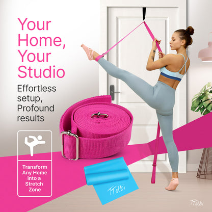 Premium Leg Stretcher with Door Anchor – Achieve Deeper Splits  (Pink)