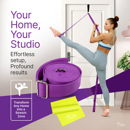 Premium Leg Stretcher with Door Anchor – Achieve Deeper Splits (Purple)