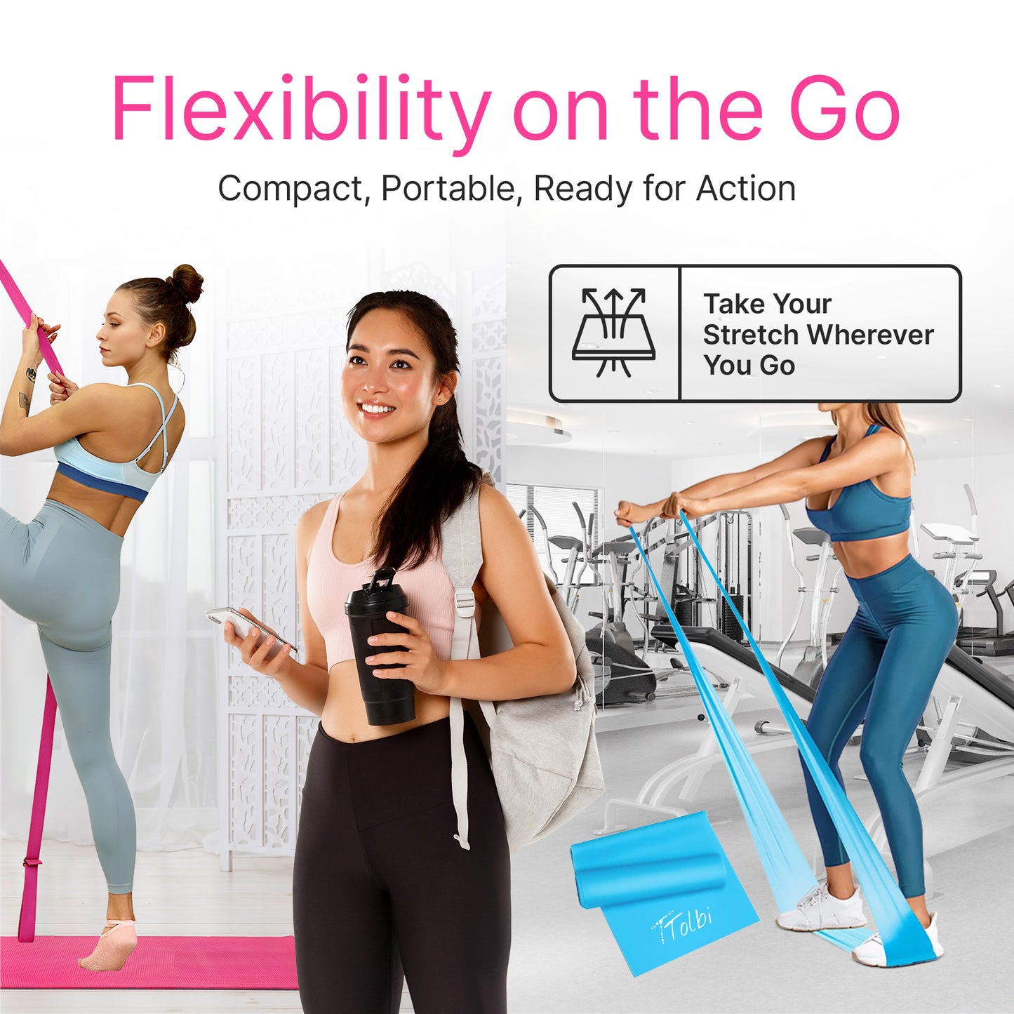 Premium Leg Stretcher with Door Anchor – Achieve Deeper Splits  (Pink)