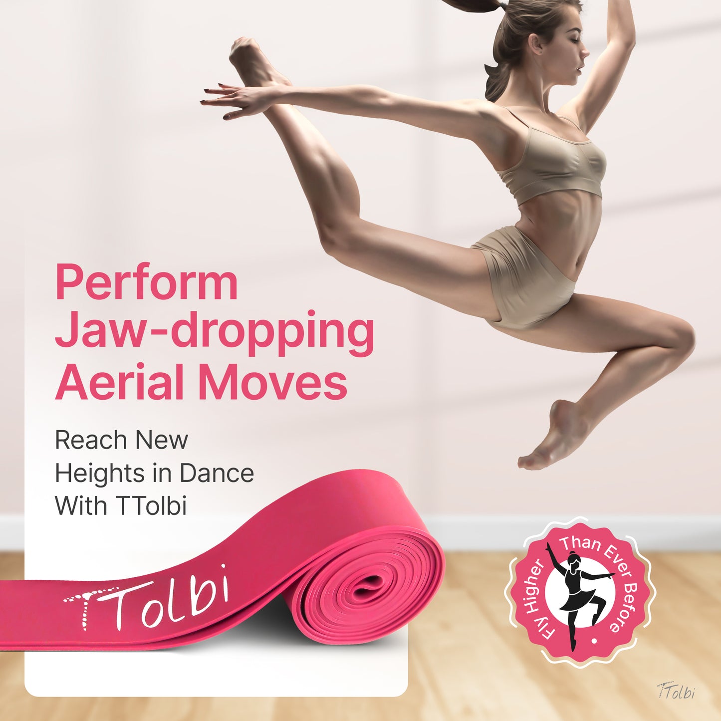 Premium Stretch Bands for Dancers – Flexibility & Strength Trainer (Pink Small)