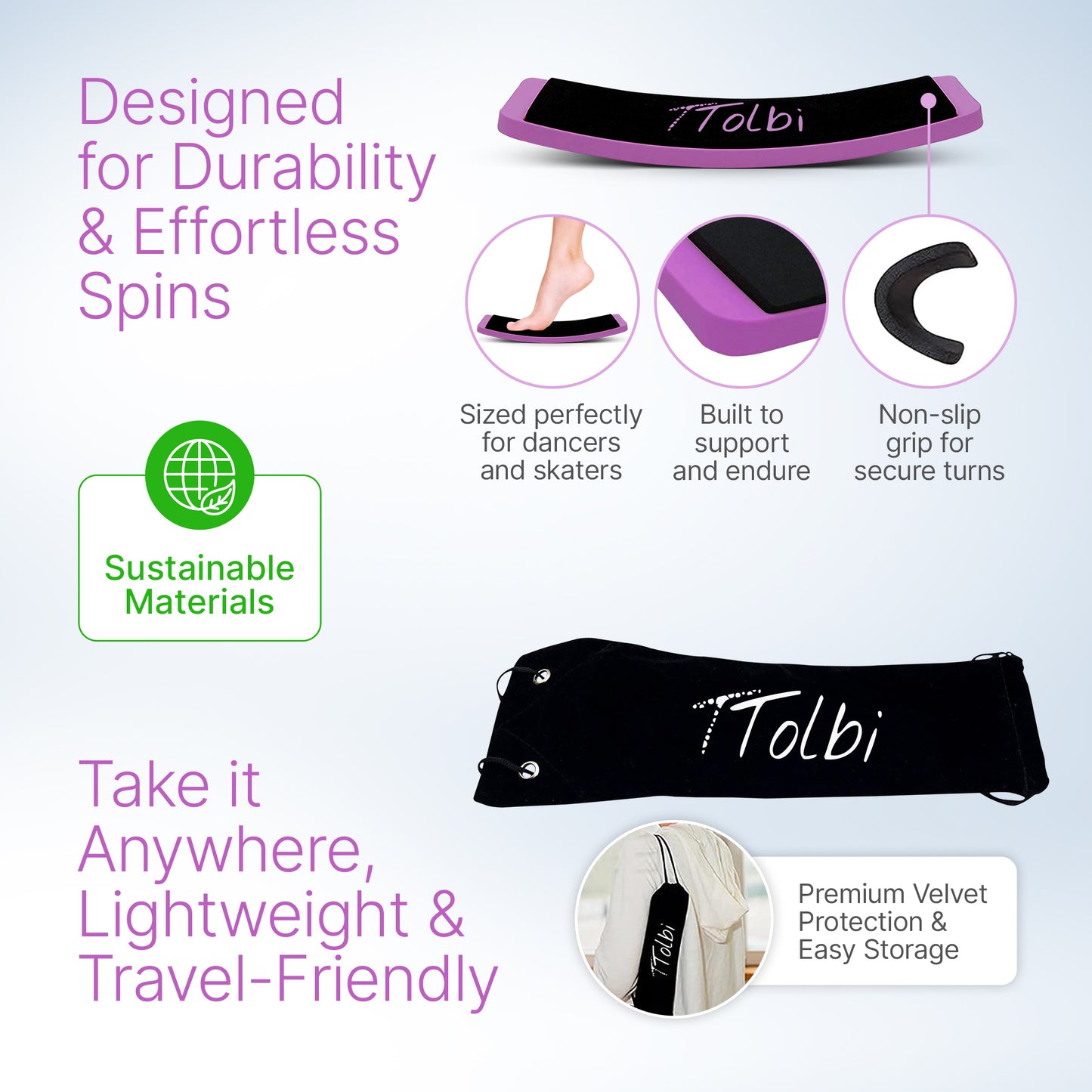 Premium Turning Board – Improve Spins & Edge Control (Purple)