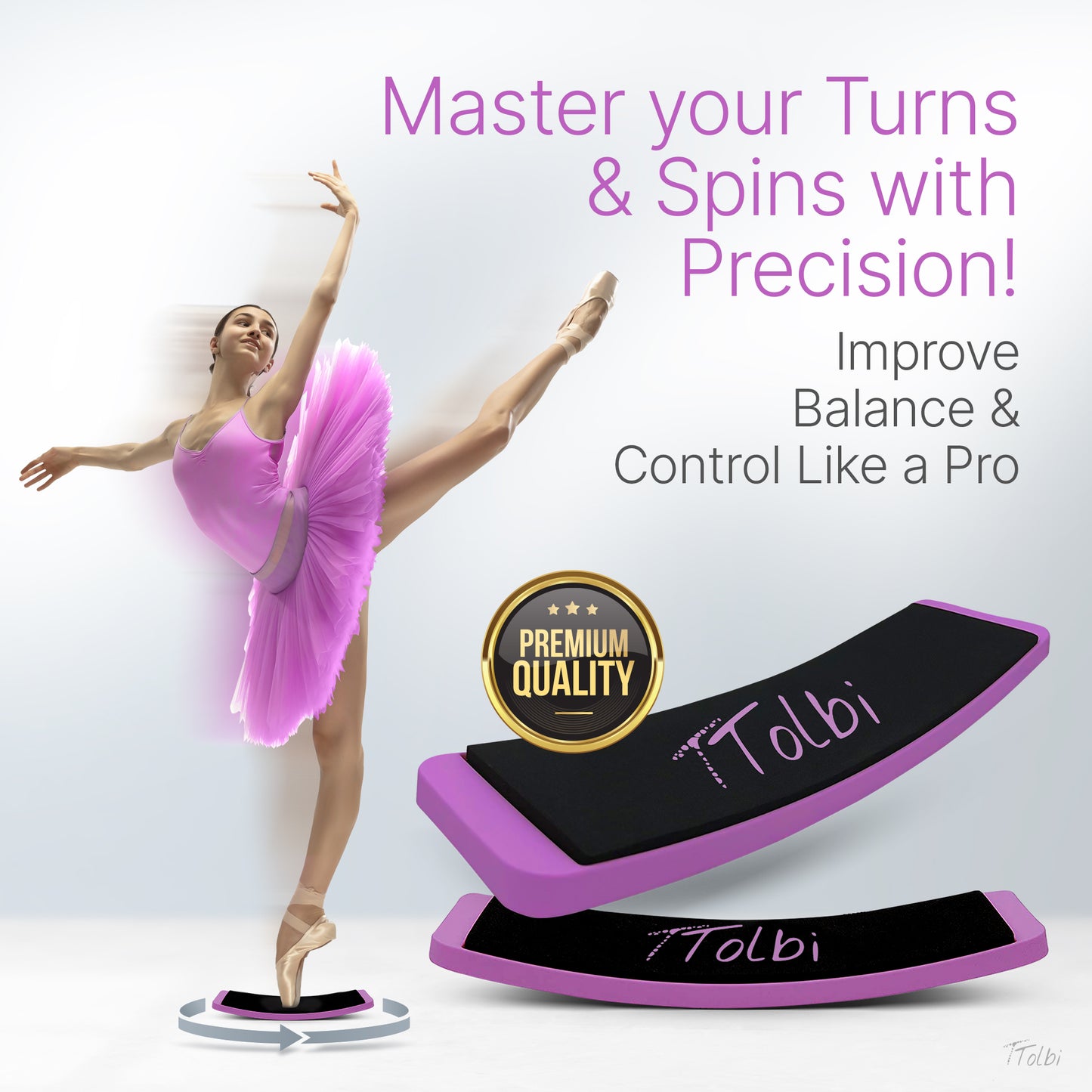 Premium Turning Board – Improve Spins & Edge Control (Purple)