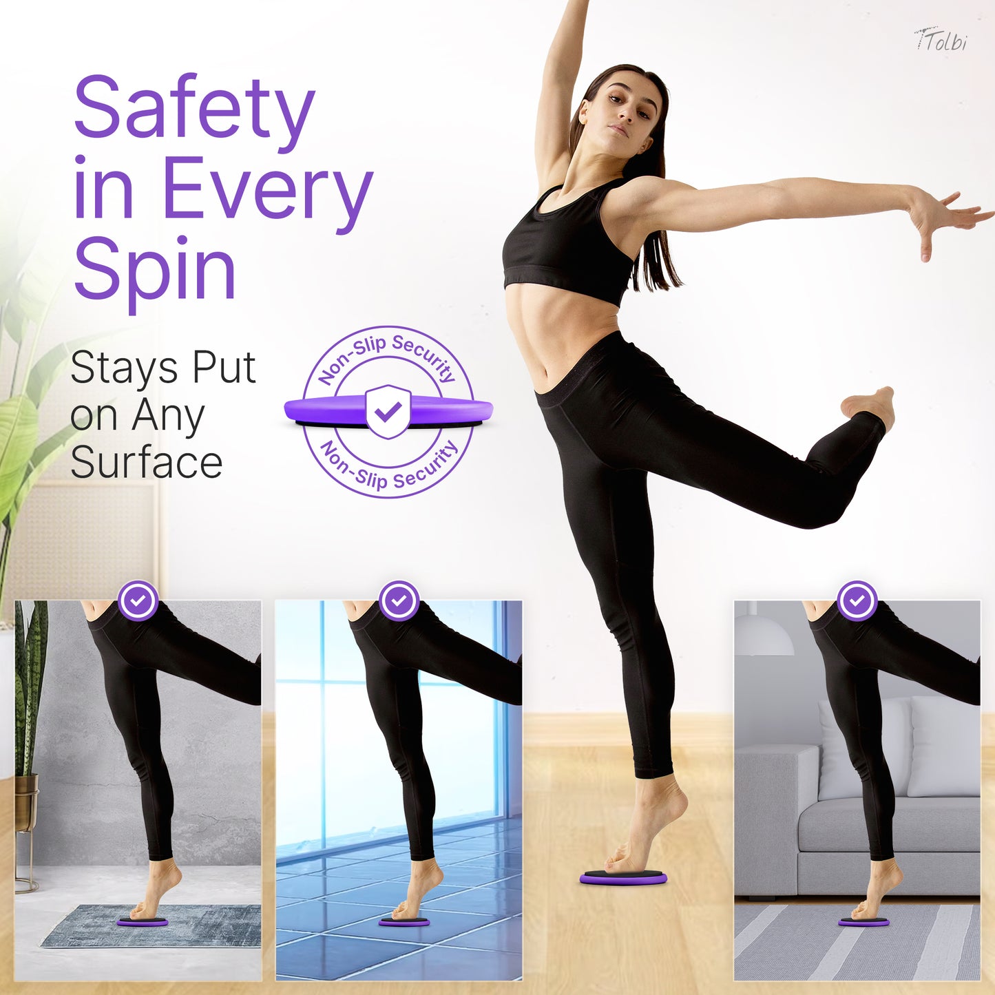 Premium Turn Disc for Dancers & Skaters – Master Spins & Balance (Purple)