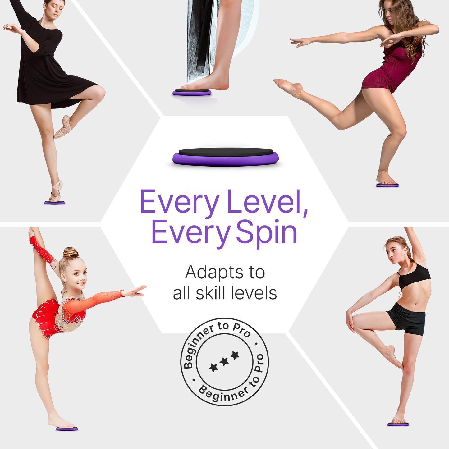 Premium Turn Disc for Dancers & Skaters – Master Spins & Balance (Purple)
