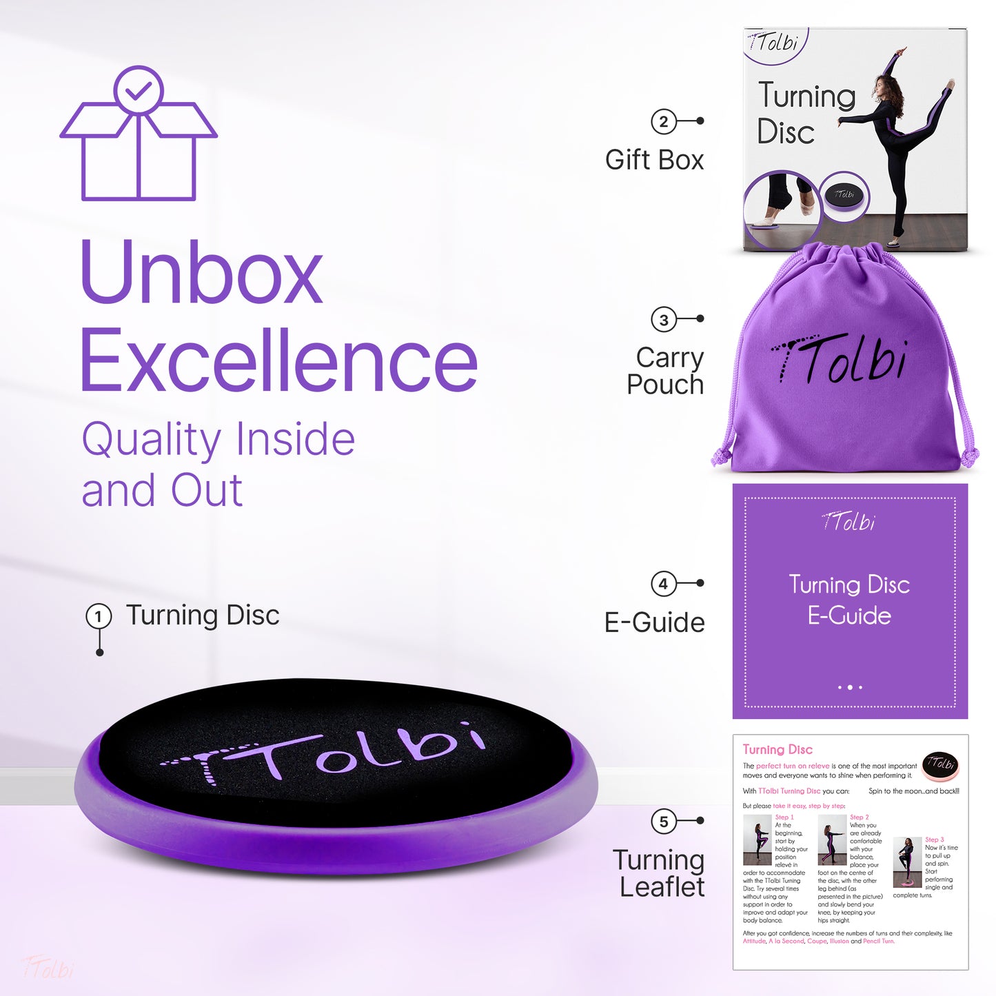 Premium Turn Disc for Dancers & Skaters – Master Spins & Balance (Purple)